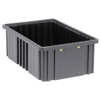 Conductive Dividable Grid Containers, Polypropylene, 10-7/8" W x 16-1/2" D x 6" H, Black Absolute Business Supply