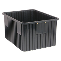 Conductive Dividable Grid Containers, Polypropylene, 17-1/2" W x 22-1/2" D x 12" H, Black Absolute Business Supply