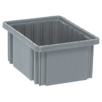 Divider Box&reg; Containers, Plastic, 10.9" W x 8.3" D x 5" H, Grey Absolute Business Supply