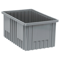 Divider Box&reg; Containers, Plastic, 16.5" W x 10.9" D x 8" H, Grey Absolute Business Supply