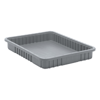 Divider Box&reg; Containers, Plastic, 22.5" W x 17.5" D x 3" H, Grey Absolute Business Supply