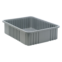Divider Box&reg; Containers, Plastic, 22.5" W x 17.5" D x 6" H, Grey Absolute Business Supply