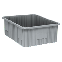 Divider Box&reg; Containers, Plastic, 22.5" W x 17.5" D x 8" H, Grey Absolute Business Supply