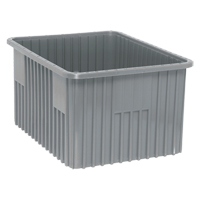 Divider Box&reg; Containers, Plastic, 22.5" W x 17.5" D x 12" H, Grey Absolute Business Supply
