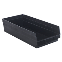 Economy Shelf Bin, 8-3/8" W x 4" H x 17-7/8" D, Black Absolute Business Supply