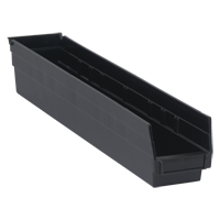 Bac pour &eacute;tag&egrave;re &eacute;conomique, 4-1/8" la, 4" h x 23-5/8" p, Noir Absolute Business Supply