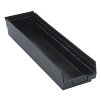 Bac pour &eacute;tag&egrave;re &eacute;conomique, 6-5/8" la, 4" h x 23-5/8" p, Noir Absolute Business Supply
