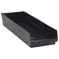 Economy Shelf Bin, 8-3/8" W x 4" H x 23-5/8" D, Black, 60 lbs. Capacity Absolute Business Supply