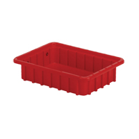 Contenants Divider Box, Poly&eacute;thyl&egrave;ne, 10,8" la x 8,3" p x 2,5" h, Rouge Absolute Business Supply