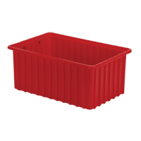 Divider Box&reg; Containers, Polyethylene, 16.5" W x 10.9" D x 7" H, Red Absolute Business Supply