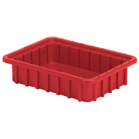 Divider Box&reg; Containers, Polyethylene, 22.4" W x 17.4" D x 5" H, Red Absolute Business Supply