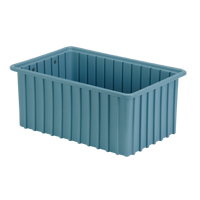 Divider Box&reg; Containers, Polyethylene, 16.5" W x 10.9" D x 7" H, Light Blue Absolute Business Supply
