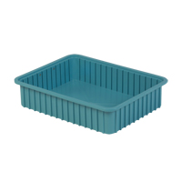 Divider Box&reg; Containers, Polyethylene, 22.4" W x 17.4" D x 5" H, Light Blue Absolute Business Supply