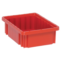 Divider Box&reg; Containers, Plastic, 10.9" W x 8.3" D x 3.5" H, Red Absolute Business Supply