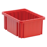 Divider Box&reg; Containers, Plastic, 10.9" W x 8.3" D x 5" H, Red Absolute Business Supply