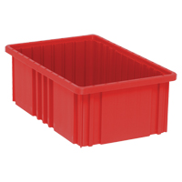Divider Box&reg; Containers, Plastic, 16.5" W x 10.9" D x 6" H, Red Absolute Business Supply
