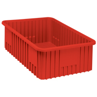 Divider Box&reg; Containers, Plastic, 22.5" W x 17.5" D x 8" H, Red Absolute Business Supply