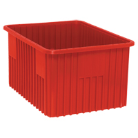 Contenants Divider Box, Plastique, 22,5" la x 17,5" p x 12" h, Rouge Absolute Business Supply