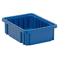 Divider Box&reg; Containers, Plastic, 10.9" W x 8.3" D x 3.5" H, Blue Absolute Business Supply