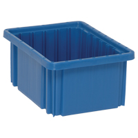 Divider Box&reg; Containers, Plastic, 10.9" W x 8.3" D x 5" H, Blue Absolute Business Supply
