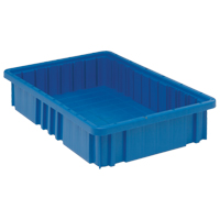 Divider Box&reg; Containers, Plastic, 16.5" W x 10.9" D x 3.5" H, Blue Absolute Business Supply