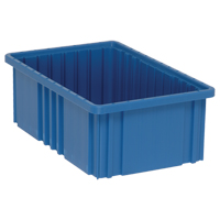 Divider Box&reg; Containers, Plastic, 16.5" W x 10.9" D x 6" H, Blue Absolute Business Supply