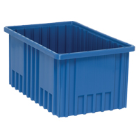 Divider Box&reg; Containers, Plastic, 16.5" W x 10.9" D x 8" H, Blue Absolute Business Supply