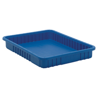 Divider Box&reg; Containers, Plastic, 22.5" W x 17.5" D x 3" H, Blue Absolute Business Supply