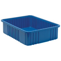 Divider Box&reg; Containers, Plastic, 22.5" W x 17.5" D x 6" H, Blue Absolute Business Supply