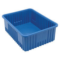 Divider Box&reg; Containers, Plastic, 22.5" W x 17.5" D x 8" H, Blue Absolute Business Supply