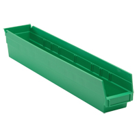 Bac pour &eacute;tag&egrave;re &eacute;conomique, 4-1/8" la, 4" h x 23-5/8" p, Vert Absolute Business Supply