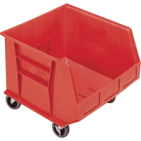 Mobile Bin, 14" H x 16-1/2" W x 18" D, 75 lbs. Capacity, Red Absolute Business Supply