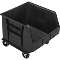Mobile Bin, 14" H x 16-1/2" W x 18" D, 75 lbs. Capacity, Black Absolute Business Supply