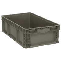 Contenant pliable et empilable, 15" la x 24" p x 7,5" h, Gris Absolute Business Supply