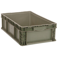 Contenant empilable, 15" la x 15" p x 9,5" h, Gris Absolute Business Supply