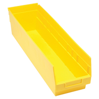 Bacs en plastique pour &eacute;tag&egrave;res Store More, 6-5/8" la x 6" H x 23-5/8" p, Jaune, Capacit&eacute; 90 lb Absolute Business Supply