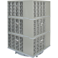 Heavy-Duty Industrial Carousel Drawer Cabinet, Steel, 192 Drawers, 27" W x 27" D x 48" H, Grey Absolute Business Supply