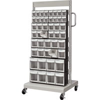 Servante mobile de bacs &agrave; plateaux inclinables, &agrave; un c&ocirc;t&eacute;, 46 bacs, 26-1/4" la x 22" p x 57-1/2" h Absolute Business Supply