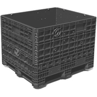 Medium-Duty Collapsible Bulkpak Containers, 48" L x 40" W x 34" H, Black Absolute Business Supply