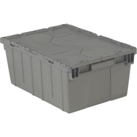 Flipak&reg; Polyethylene Plastic (PE) Distribution Containers, 21.9" x 15.2" x 9.3", Grey Absolute Business Supply
