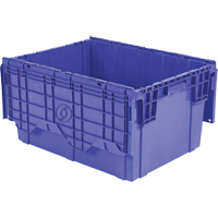 Flipak Polyethylene Plastic (PE) Distribution Containers, 27.9" x 20.9" x 15.2", Blue Absolute Business Supply