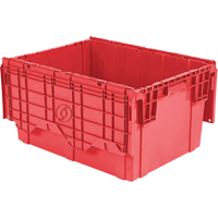 Flipak Polyethylene Plastic (PE) Distribution Containers, 27.9" x 20.9" x 15.2", Red Absolute Business Supply