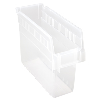 Store-Max Shelf Bins, 4-3/8" W x 8" H x 11-5/8" D, Clear, 44 lbs. Capacity Absolute Business Supply