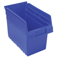 Store-Max Shelf Bins, 6-5/8" W x 8" H x 11-5/8" D, Blue, 44 lbs. Capacity Absolute Business Supply