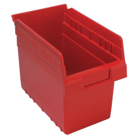 Bacs pour &eacute;tag&egrave;re Store-Max, 6-5/8" la x 8" H x 11-5/8" p, Rouge, Capacit&eacute; 44 lb Absolute Business Supply