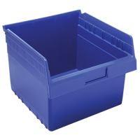 Store-Max Shelf Bins, 11-1/8" W x 8" H x 11-5/8" D, Blue, 44 lbs. Capacity Absolute Business Supply