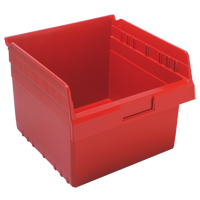 Store-Max Shelf Bins, 11-1/8" W x 8" H x 11-5/8" D, Red, 44 lbs. Capacity Absolute Business Supply