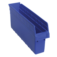 Store-Max Shelf Bins, 4-3/8" W x 8" H x 17-7/8" D, Blue, 56 lbs. Capacity Absolute Business Supply