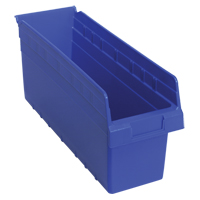 Store-Max Shelf Bins, 6-5/8" W x 8" H x 17-7/8" D, Blue, 56 lbs. Capacity Absolute Business Supply