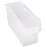 Bacs pour &eacute;tag&egrave;re Store-Max, 6-5/8" la x 8" H x 17-7/8" p, Transparent, Capacit&eacute; 56 lb Absolute Business Supply